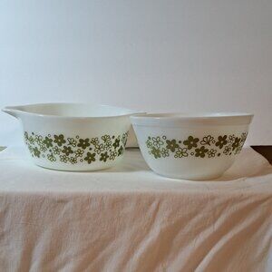 Vintage Pyrex Spring Blossom 1.5 quart mixing bowl & 1.5 quart casserole dish